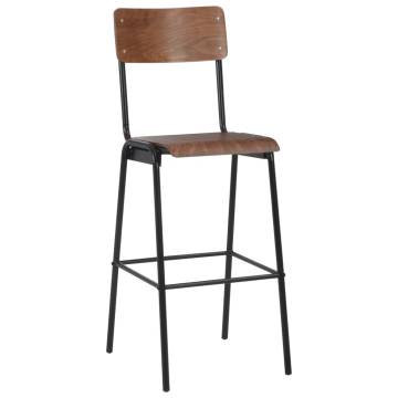 Elegant Brown Bar Chairs - Set of 2 | Hipomarket UK