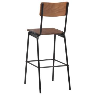 Elegant Brown Bar Chairs - Set of 2 | Hipomarket UK