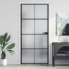 Interior Door Slim Black 93x201.5 cm Tempered Glass and Aluminium Colour black and matt Size 93 x 201.5 cm Quantity in Package 1 Pattern 4x2 grids 