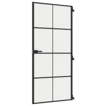 Interior Door Slim Black 93x201.5 cm - Tempered Glass & Aluminium