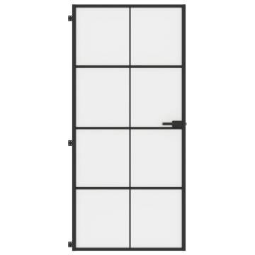 Interior Door Slim Black 93x201.5 cm - Tempered Glass & Aluminium