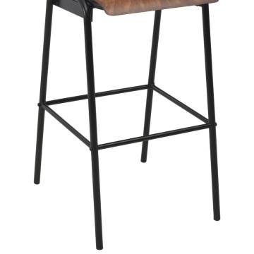 Elegant Brown Bar Chairs - Set of 2 | Hipomarket UK