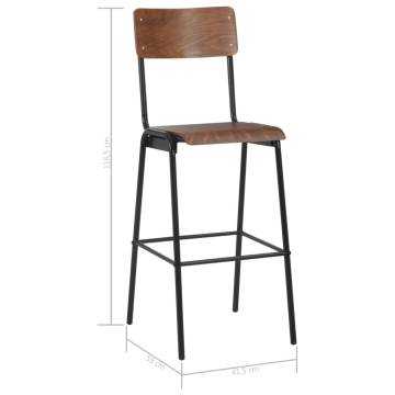 Elegant Brown Bar Chairs - Set of 2 | Hipomarket UK