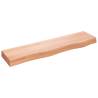 Light Brown Wall Shelf - Solid Oak Wood (80x20x6 cm)