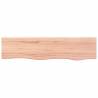 Light Brown Wall Shelf - Solid Oak Wood (80x20x6 cm)