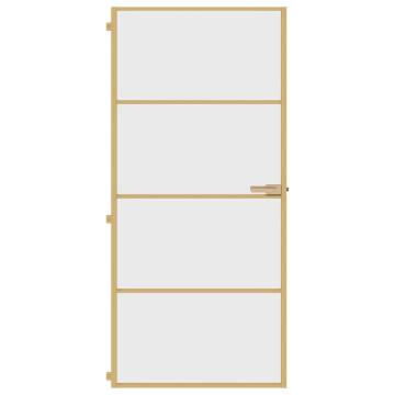 Interior Door Slim Golden 93x201.5 cm with Tempered Glass