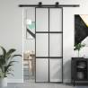 Sliding Door Black 76x205 cm Tempered Glass and Aluminium Colour black and matt Size 76 x 205 cm Quantity in Package 1 Pattern 3x2 grids 