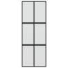 Sliding Door Black 76x205 cm - Tempered Glass & Aluminium