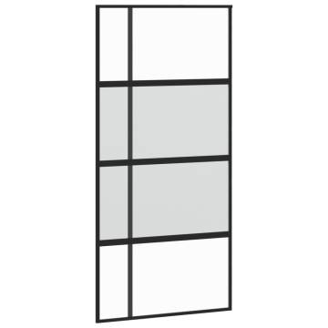 Sliding Door Black 102.5x205 cm | Tempered Glass & Aluminium