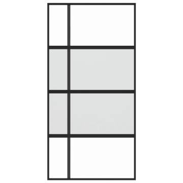 Sliding Door Black 102.5x205 cm | Tempered Glass & Aluminium