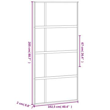 Sliding Door Black 102.5x205 cm | Tempered Glass & Aluminium