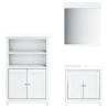 3 Piece Bathroom Furniture Set BERG - White Solid Wood Pine