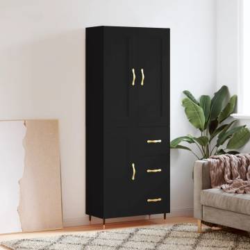 Stylish Highboard Black - Elegant Engineered Wood Storage Unit