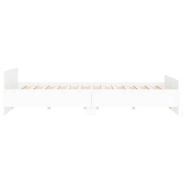 White Super King Bed Frame with Headboard & Footboard - 180x200 cm