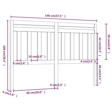 Stylish Solid Pine Bed Headboard - 146x4x100 cm | Hipomarket