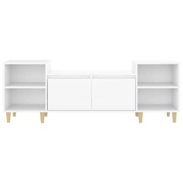 Stylish High Gloss White TV Cabinet | 160x35x55 cm