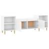 Stylish High Gloss White TV Cabinet | 160x35x55 cm