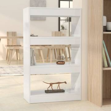 High Gloss White Book Cabinet & Room Divider | 60x30x103 cm