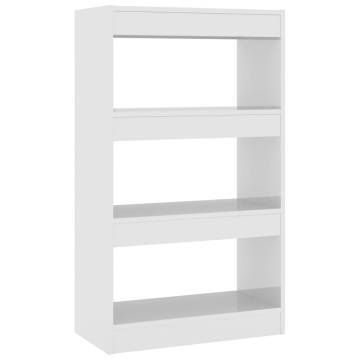 High Gloss White Book Cabinet & Room Divider | 60x30x103 cm