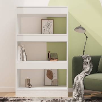 High Gloss White Book Cabinet & Room Divider | 60x30x103 cm