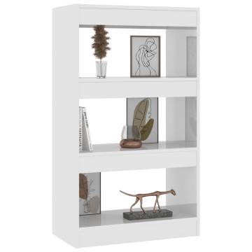 High Gloss White Book Cabinet & Room Divider | 60x30x103 cm