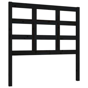 Rustic Black Solid Pine Bed Headboard - 95.5x4x100 cm