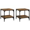 Stylish Smoked Oak Side Tables - 2 pcs | Hipomarket