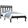 Black Solid Wood Bed Frame 100x200 cm | Hipomarket