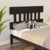 Stylish Black Solid Wood Pine Bed Headboard | 163.5x3x81 cm