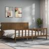 Bed Frame with Headboard Honey Brown 200x200 cm Solid Wood Colour honey brown Size 200 x 200 cm 