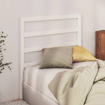 Stylish White Bed Headboard - Solid Pine Wood 96x4x100 cm