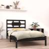 Bed Frame Black Solid Wood 100x200 cm Colour black Size 100 x 200 cm 