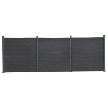 Fence Panel Set Grey 526x186 cm WPC - Durable & Versatile