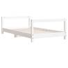 Kids Bed Frame White 80x160 cm - Solid Pine Wood Design