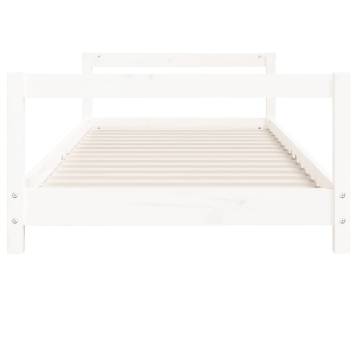 Kids Bed Frame White 80x160 cm - Solid Pine Wood Design