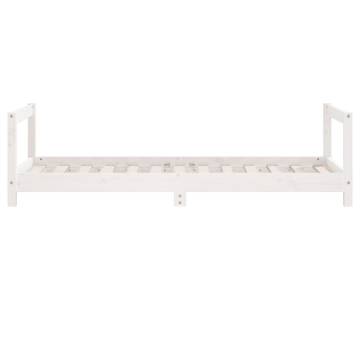 Kids Bed Frame White 80x160 cm - Solid Pine Wood Design