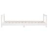 Kids Bed Frame White 80x160 cm - Solid Pine Wood Design