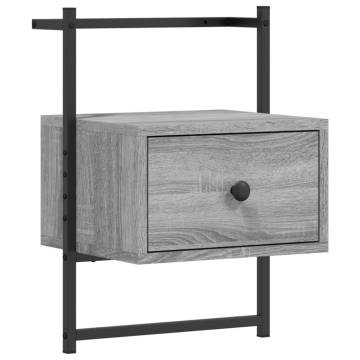 Wall-Mounted Bedside Cabinets 2 pcs Grey Sonoma | HipoMarket