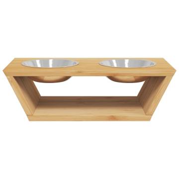 Raised Dog Bowls 35.5x18x10.5 cm Bamboo - Comfort & Style