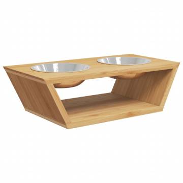 Raised Dog Bowls 35.5x18x10.5 cm Bamboo - Comfort & Style