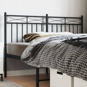 Stylish Black Metal Headboard - 160 cm for Your Bedroom