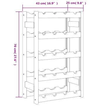 Stylish Grey Pine Wine Rack for 20 Bottles | HipoMarket