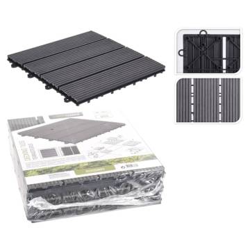 ProGarden Dark Grey Terrace & Decking Tiles Set - 6 pcs