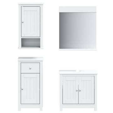 4 Piece Bathroom Furniture Set BERG - White Solid Pine