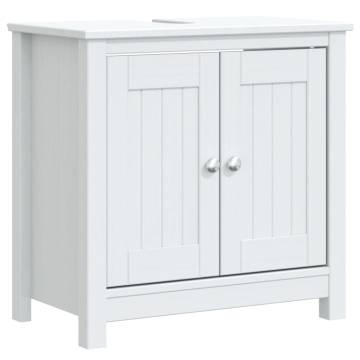 4 Piece Bathroom Furniture Set BERG - White Solid Pine