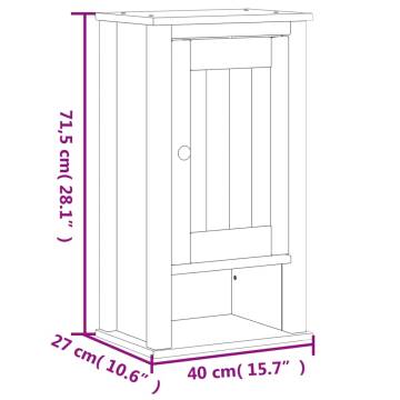 4 Piece Bathroom Furniture Set BERG - White Solid Pine