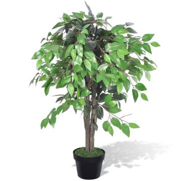 Lifelike 90 cm Artificial Ficus Tree with Pot - Hipomarket