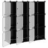 Storage Cube Organiser - 9 Cubes & Doors - Black PP