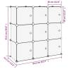 Storage Cube Organiser - 9 Cubes & Doors - Black PP