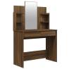 Dressing Table with Mirror - Brown Oak | Elegant Makeup Vanity